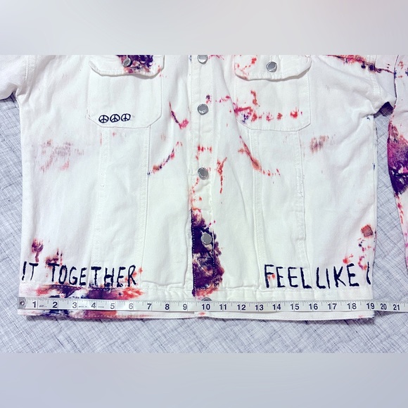 Wren + Glory "Tie Dye Fun" Denim Jacket - Boyfriend fit size S/M Falmer Heritage - Picture 8 of 9